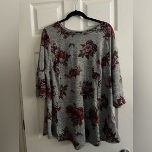 Bobeau floral sweater 2x